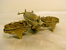 🇫🇷 RARE CENDRIER VIDE POCHE AVION EN BRONZE ASHTRAY MADE IN ISRAËL