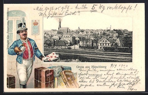 Carte postale münchberg vue - postale,