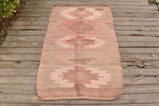 Tapis Turc Kilim 34''x55'' Tissé Main Mersin Mut Kilim 88x140cm Vintage Kilim