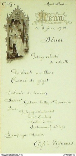 Menu communion à - menu, de
