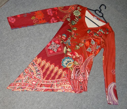 Tunique fleurie asymétrique - ,