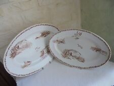 2 plats longs ovales Modèle MARINE terre de fer