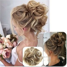  postiche,chouchou Droite Donut Chignon cheveu fluffy messy Updo pour femme synt