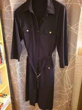 Robe chemise avec ceinture boutons dorés noire taille XL