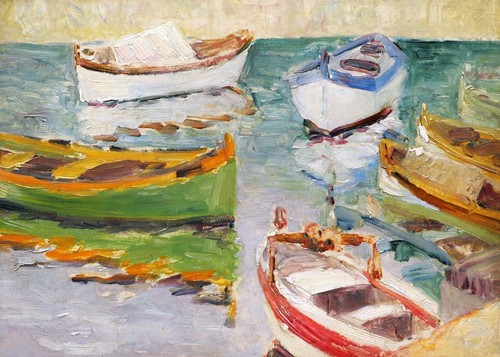 Tableau encadré barques