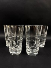 4 verres à eau en cristal de Sèvres 14,5 cm  taillé à facettes et pastilles