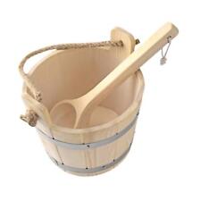 Tonneau et louche en bois pour sauna 5 L, robuste, grande capacité, pour