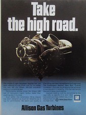 8/1973 PUB ALLISON GAS TURBINES GM DETROIT DIESEL 250-C20 TURBOSHAFT ORIGINAL AD