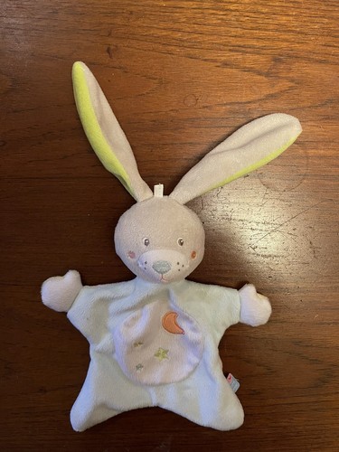 Doudou plat lapin - 0/, bleu