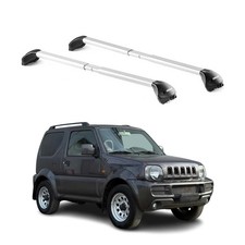 Barres de toit pour Suzuki Jimny FJ 1998-2018 5P Gris Argenté 2 pièces ABE