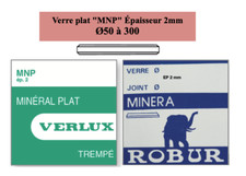Verre de montre minéral plat  "MNP" Ø50 à 300 Ep 2mm VERLUX ROBUR