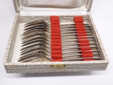 -COFFRET  12 FOURCHETTES  A GATEAUX DEGRENNE  INOX 18/10 déco TABLE VITRINE D