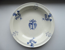 Plat creux faience KG Lunéville Croix Lorraine Eugenie Impératrice Ø 28 - Lot4