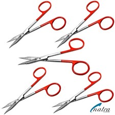 5 X Cisaille Courbé 13 CM Pointu Micro Dentelée Ciseaux de Fil Ongle Artisanat