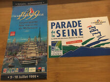 CARTE PLAN GUIDE ARMADA DE ROUEN 1999 BATEAU VOILIER NAVIRE GUERRE + AUTOCOLLANT
