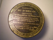 boite ancienne Pastilles BELLOC, charbon végétal, fer tôle