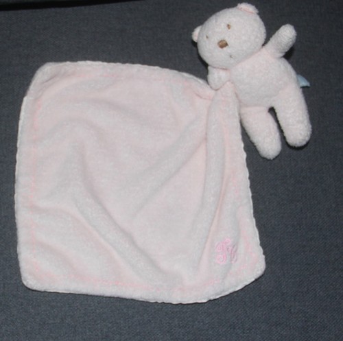 Doudou ours mouchoir - ours, rose