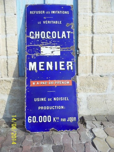 Plaque emaillée chocolat - plaque,
