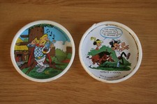 2 Couvercles TONIMALT Alimentaire Vintage Astérix Modeste & Pompon Pilote Tintin