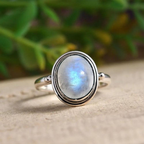 Bague pierre lune blanche - lune,