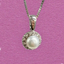 Collier blanc 18kt - or,