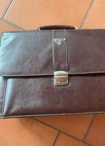 Prada leather briefcase - leather, briefcase/clutch