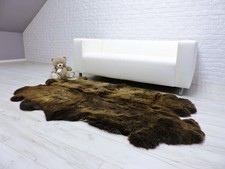 Tapis En Laine De Mouton Quad: Couverture En Fourrure Marron (78"x 47"), 225