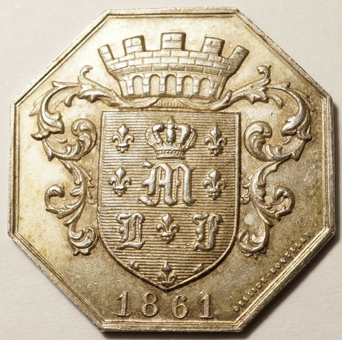 Rare jeton argent - de, la