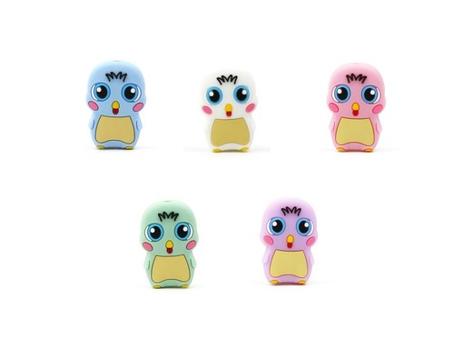 Perle silicone poussin avec - perle,