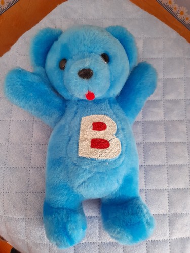 Ancienne peluche ours bleu - 💥ancienne,