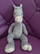 Doudou peluche Ane Cheval Gris