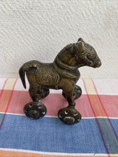 Ancien Jouet En Laiton Cheval