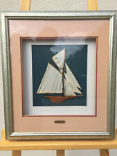 CADRE TABLEAU MARINE DEMI-COQUE VOILIER MONOCOQUE SHAMROCK III 1903 ART DÉCO