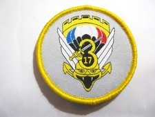 ECUSSON GENIE PARACHUTISTE 17° RGP LA 3° COMPAGNIE SCRATCH AU DOS 60MM