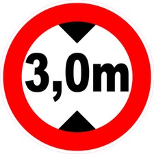 hauteur de passage maximum 3,00 m Sticker/autocollant tailles au choix caravane