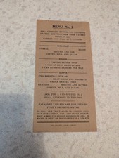 Menu papier carton de ration