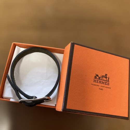 Hermes black leather - leather, bracelet