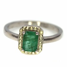 Bague émeraude verte - en,