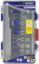 Tivoly • Coffret 6 Fraises de défonceuses de formes assorties Queue 6mm