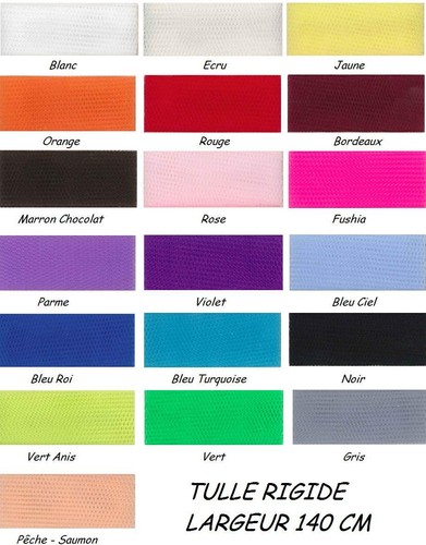 Tulle rigide raide coloris - raide,