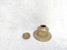 Vintage Laiton Rond Encrier Fileté Théière & Couvercle Bureau Collection Vieux