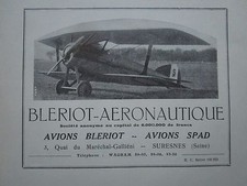 1924-28 PUB BLERIOT AERONAUTIQUE AVION SPAD AVION BLERIOT AIRCRAFT ORIGINAL AD