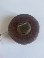 Mètre  Mesureur Ancien Anglais Cuir Laiton couture england Chesterman sheffield