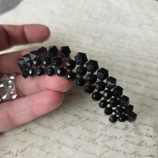 Broche Ancienne en Jais XIXè Napoléon III Grand Format Big Jet Mourning 19thC