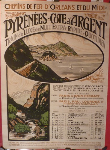 Affiche ancienne chemin fer - de,