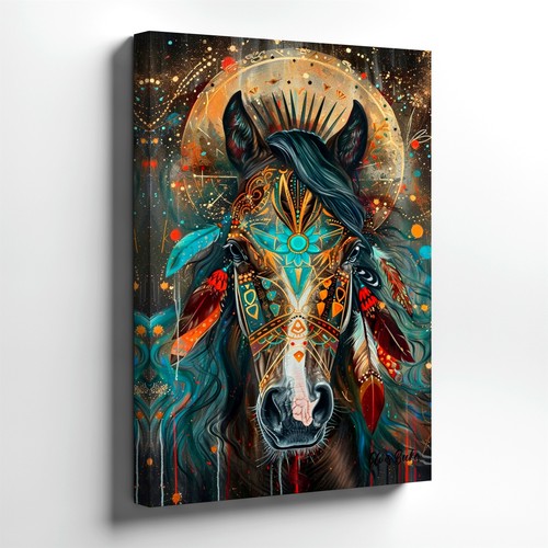 Wall art boho - tribal, horse