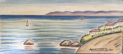 Aquarelle albert martin - d'albert, 1920