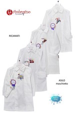 Tablier Blanc Enfant Brodé Pour École Maternelle Asilo AMBROSINO SAVIM