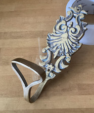 Patèré Laiton Ou Bronze Épais 4 Mm Feuillage 20x7,5´cm Vintage 