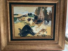 ROLAND LEFRANC - OEUVRE PEINTURE HUILE SUR TOILE ORIGINALE SIGNEE